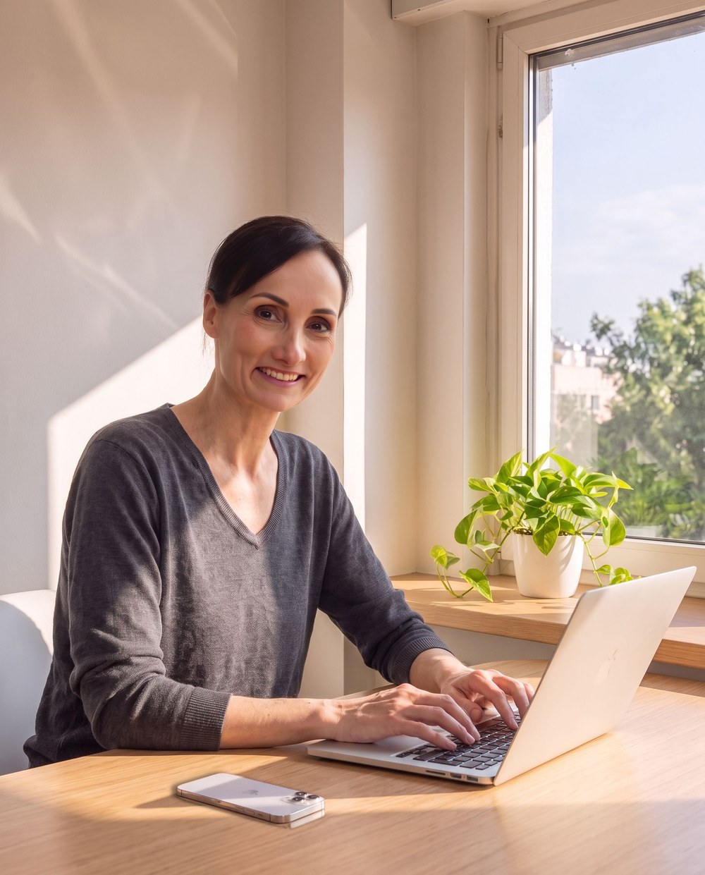 Maya Dror Melamed working at her desk